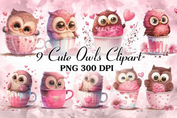 Cute Pink Owl Watercolor ClipArt Review