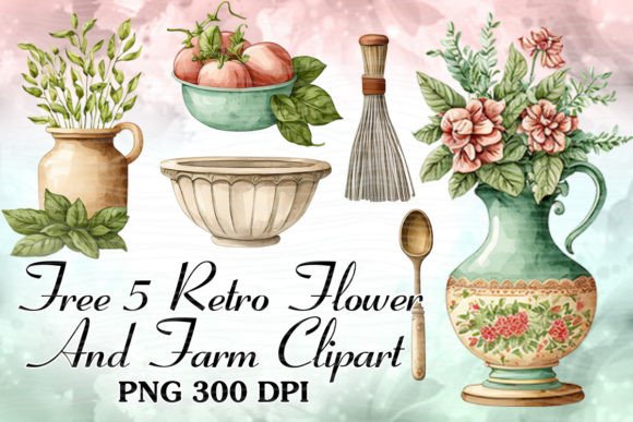 Free Retro Farm Watercolor Clipart Review