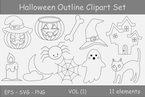 Funny Halloween Clipart Illustration Set Review