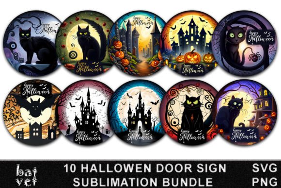 Halloween Door Sign Bundle Design Print
