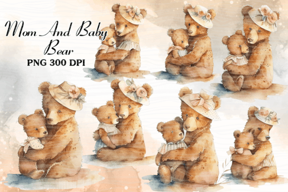 Mama and Baby Bear Watercolor Clipart Review