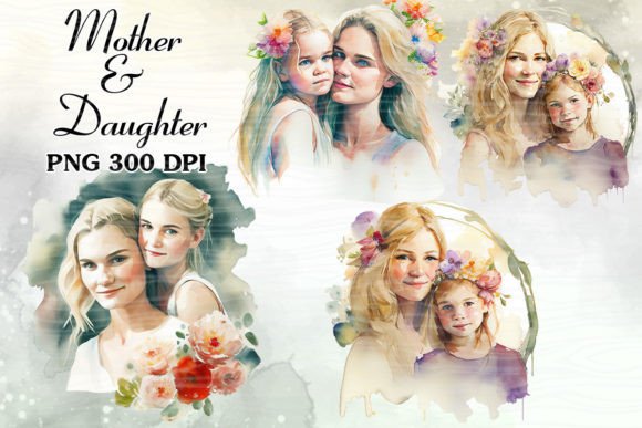 Mother and Daughter Watercolor Art Review